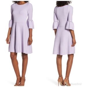 NWT Eliza J Lilac Bell Sleeve Sweater Dress